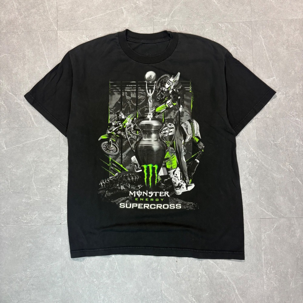 Monster Energy Supercross 2018 Tour T-Shirt Mens XL Black Motocross Racing Tee